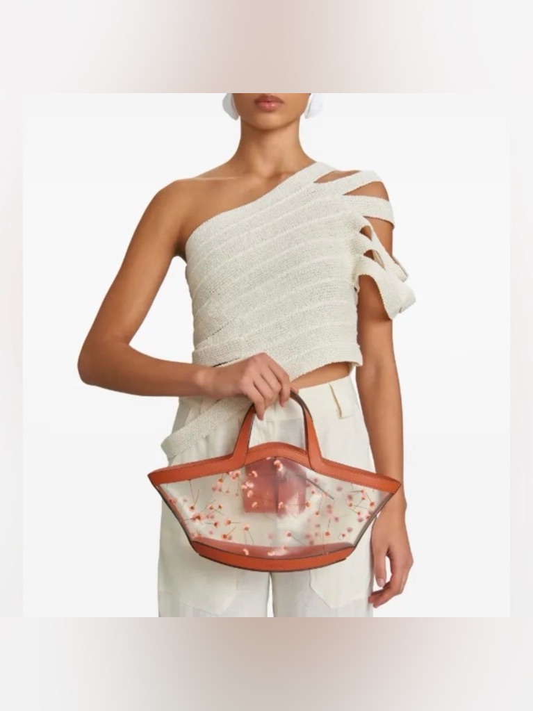 Cult Gaia Mini Yara Floral Tote Bag Currant Multi